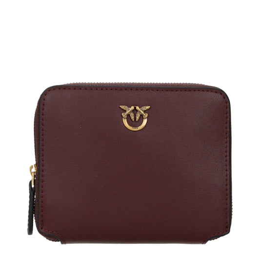Pinko Wallets Women Leather Red/Burgundy