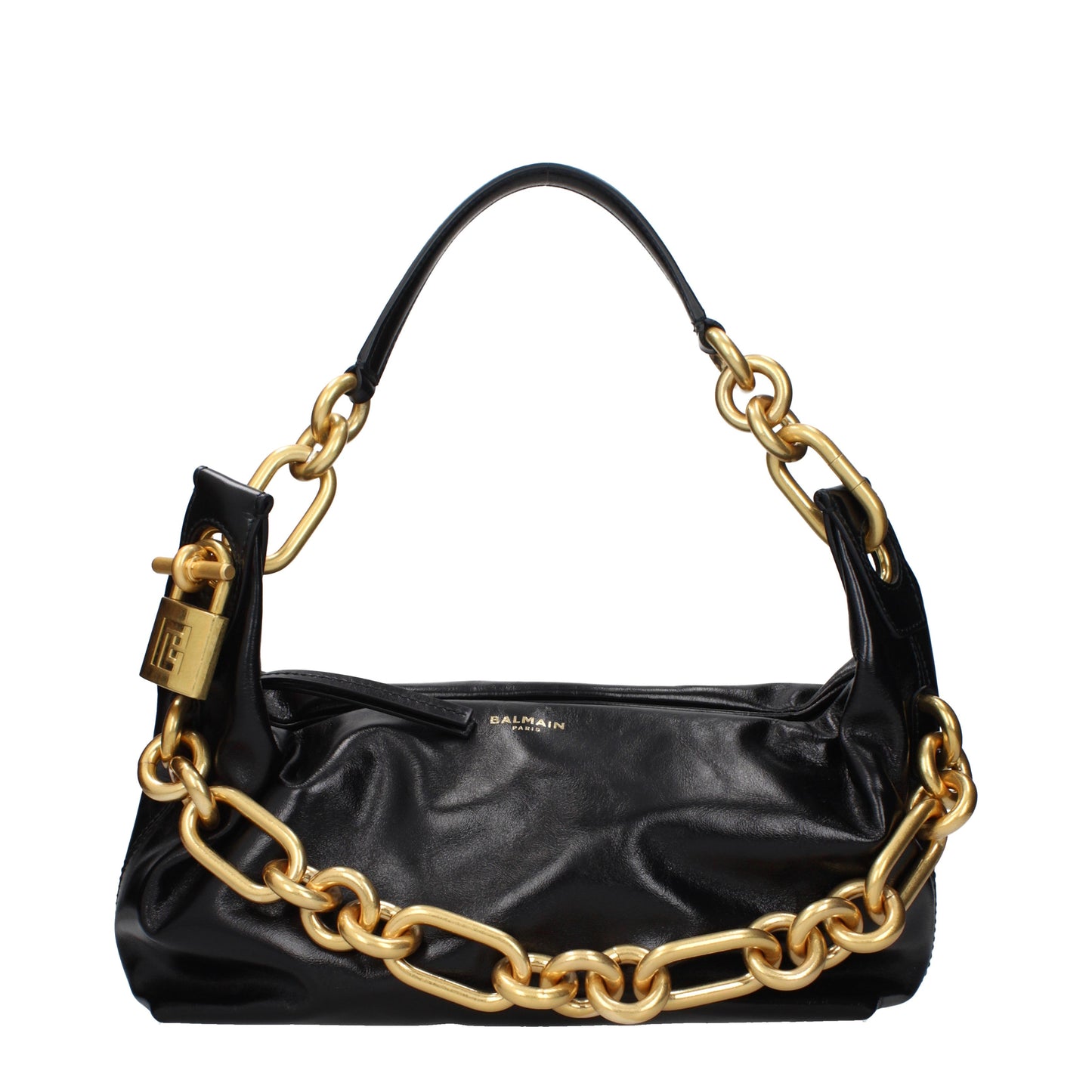 Balmain Shoulder Bags Women Leather Black