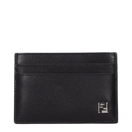 Fendi Document Holders Men Leather Black
