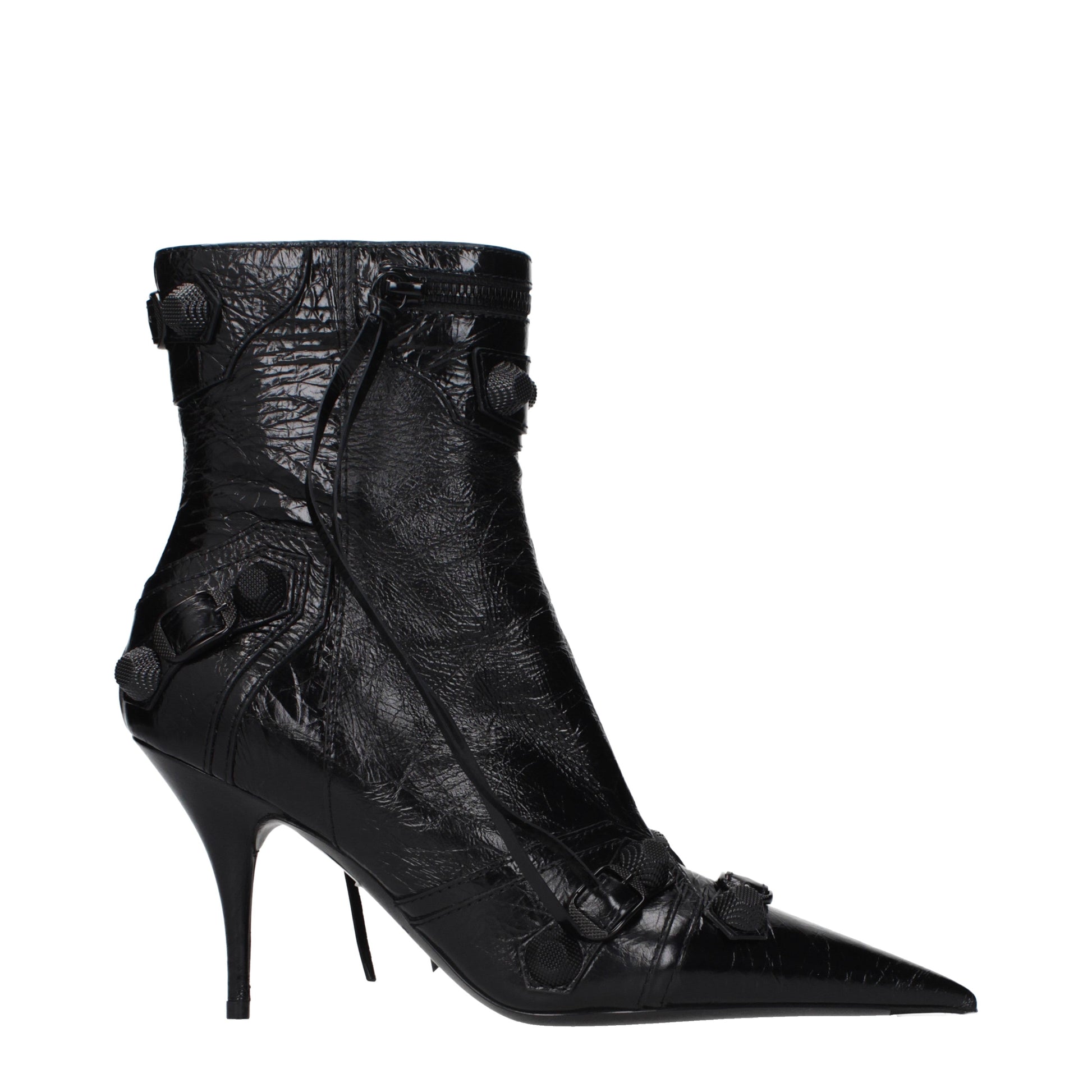 Balenciaga Ankle Boots Women Leather Black