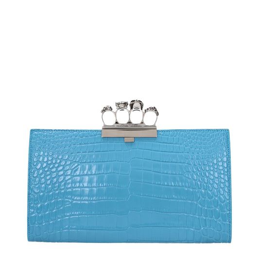 Alexander McQueen Clutches Women Leather Heavenly/Cerulean