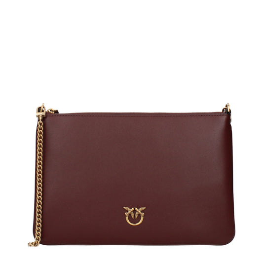Pinko Crossbody Bags Women Leather Red/Burgundy