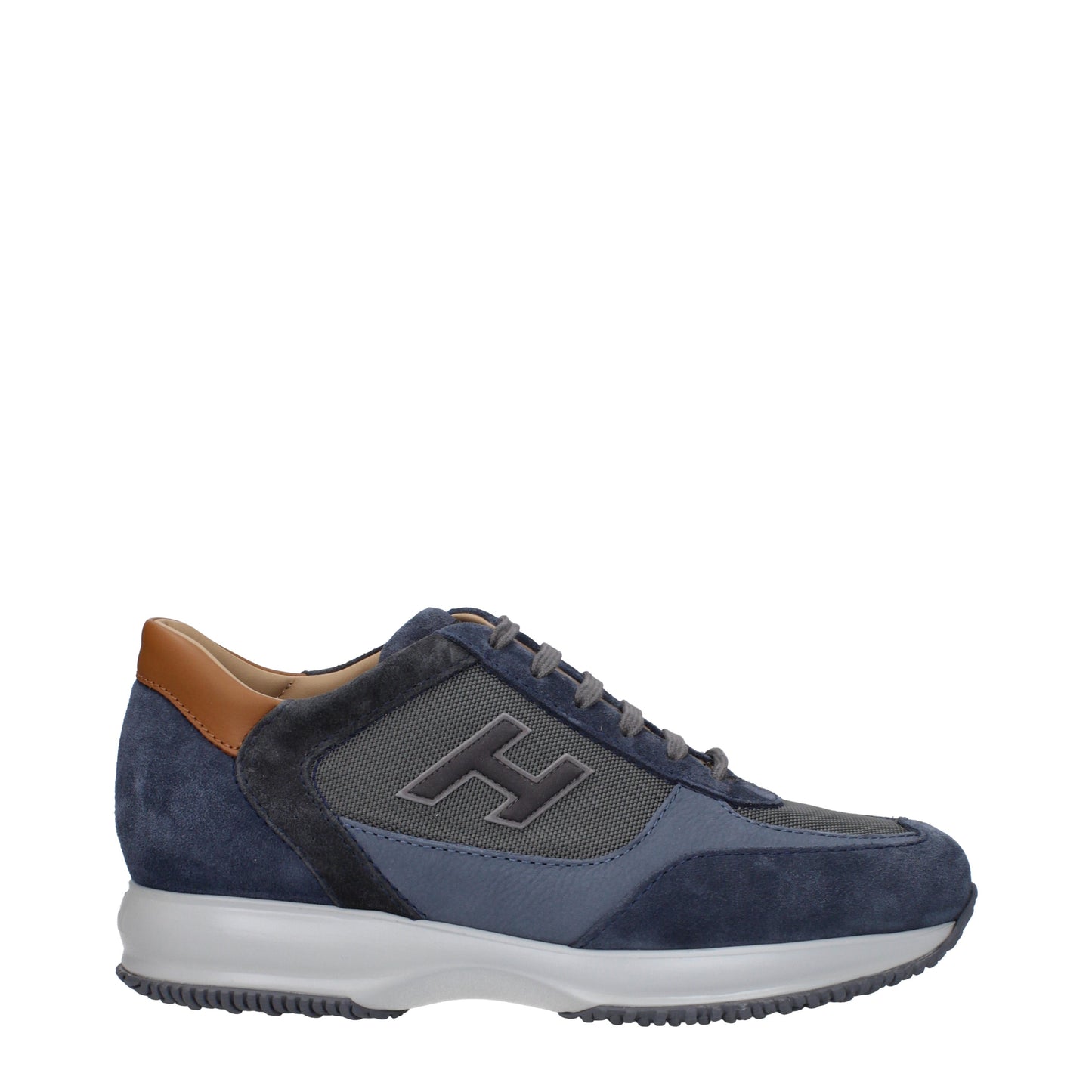 Hogan Men's Sneakers in Suede Blue/Brown