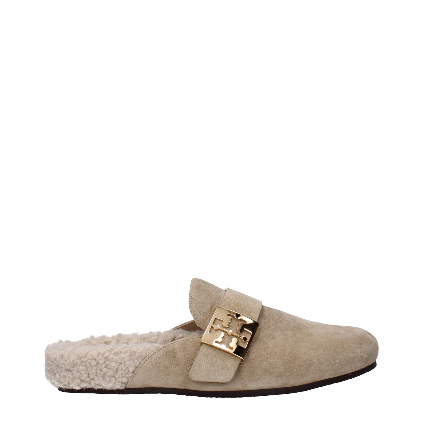 Tory Burch Slippers and Clogs Women Suede Beige/Hazelnut