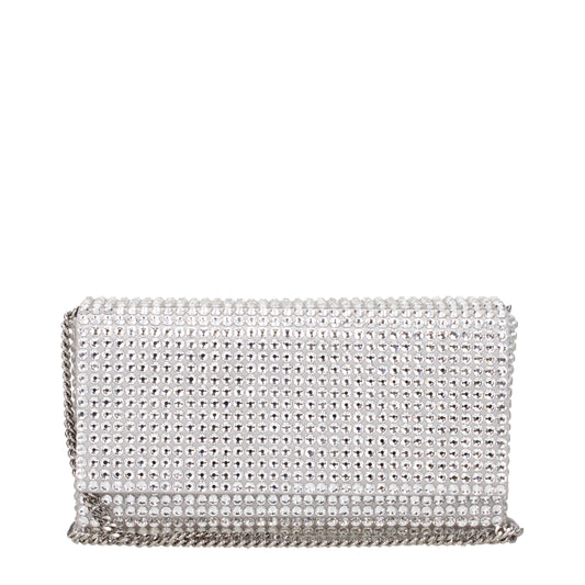 Amina Muaddi Clutches Women Satin Silver