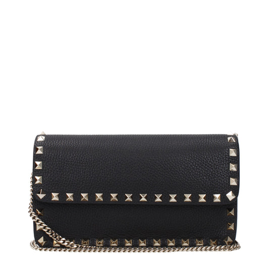 Valentino Garavani Clutches Women Leather Black