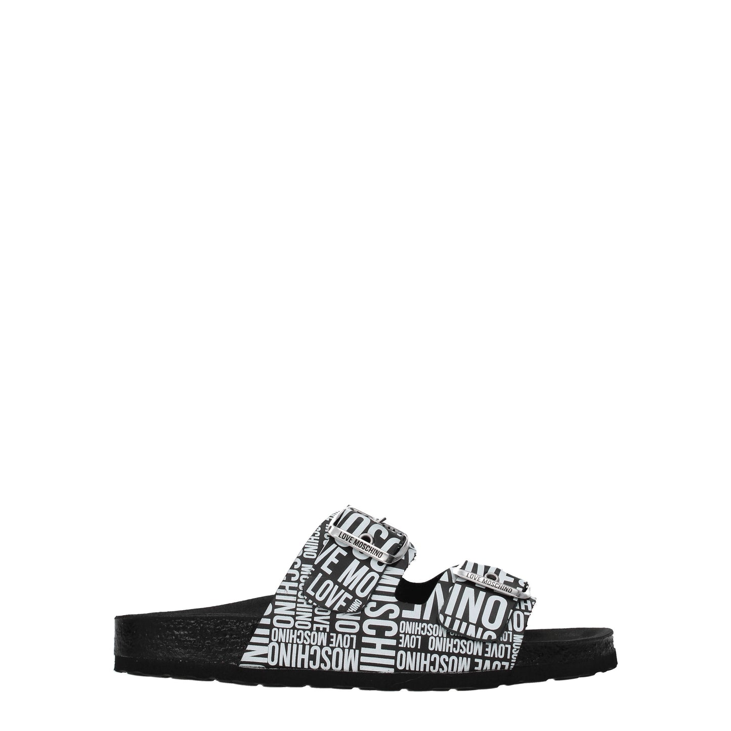 Love Moschino Women's Sandals & Slippers in Leather Black/White