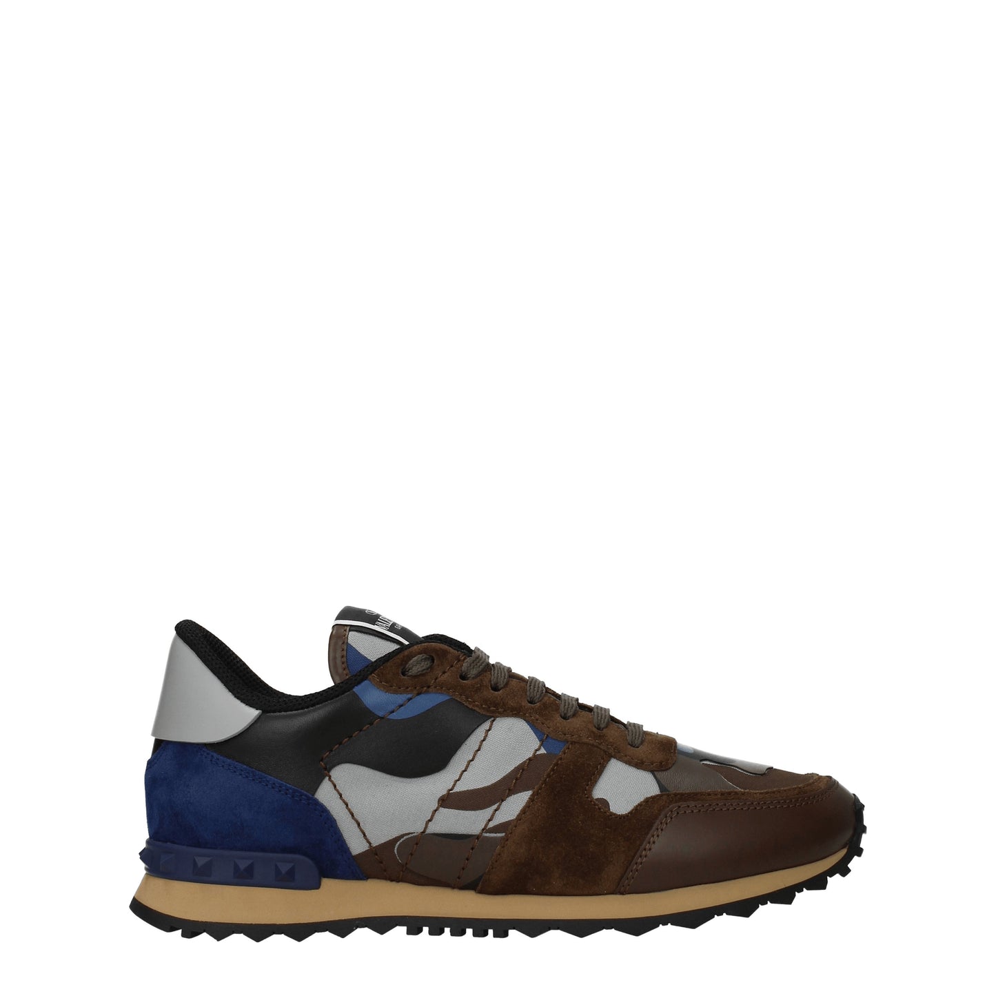 Valentino Garavani Men's Sneakers in Leather Brown/Electric Blue