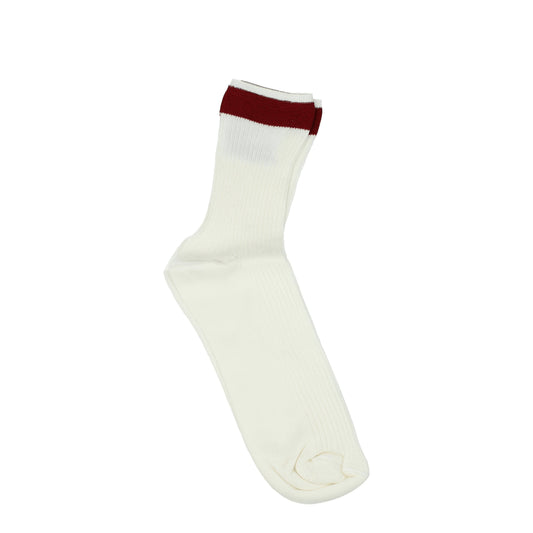 Valentino Garavani Socks Women Silk Beige/Bordeaux