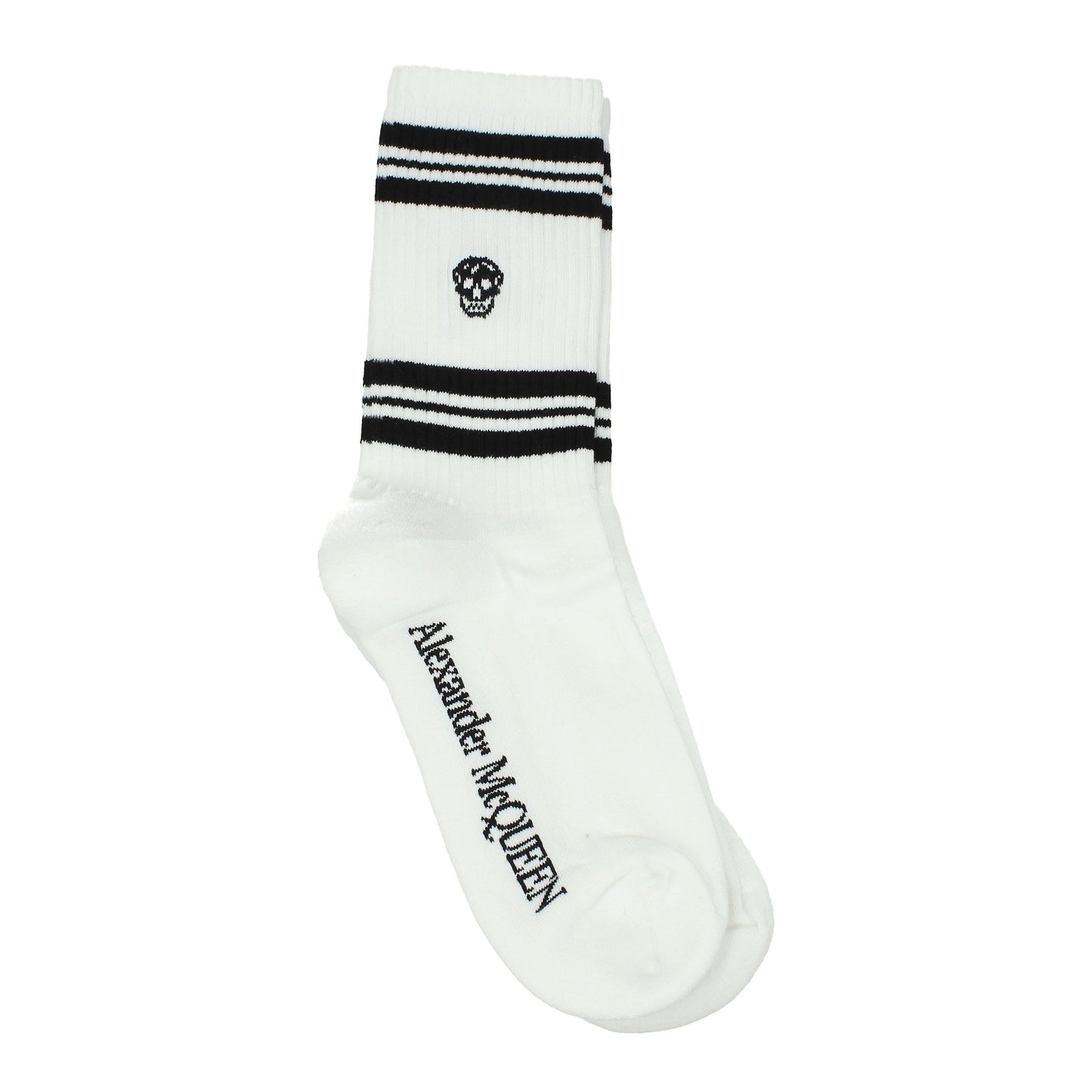 Alexander McQueen Socks Men Cotton White/Black