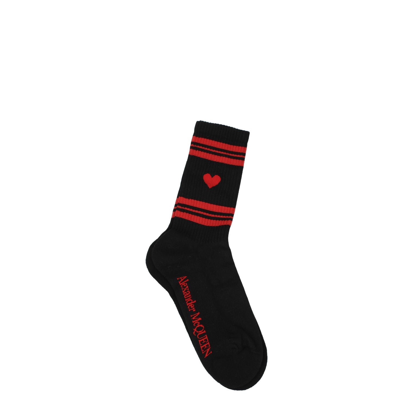 Alexander McQueen Socks Women Cotton Black/Red