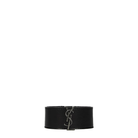 Saint Laurent Bracelets Women Leather Black/Silver