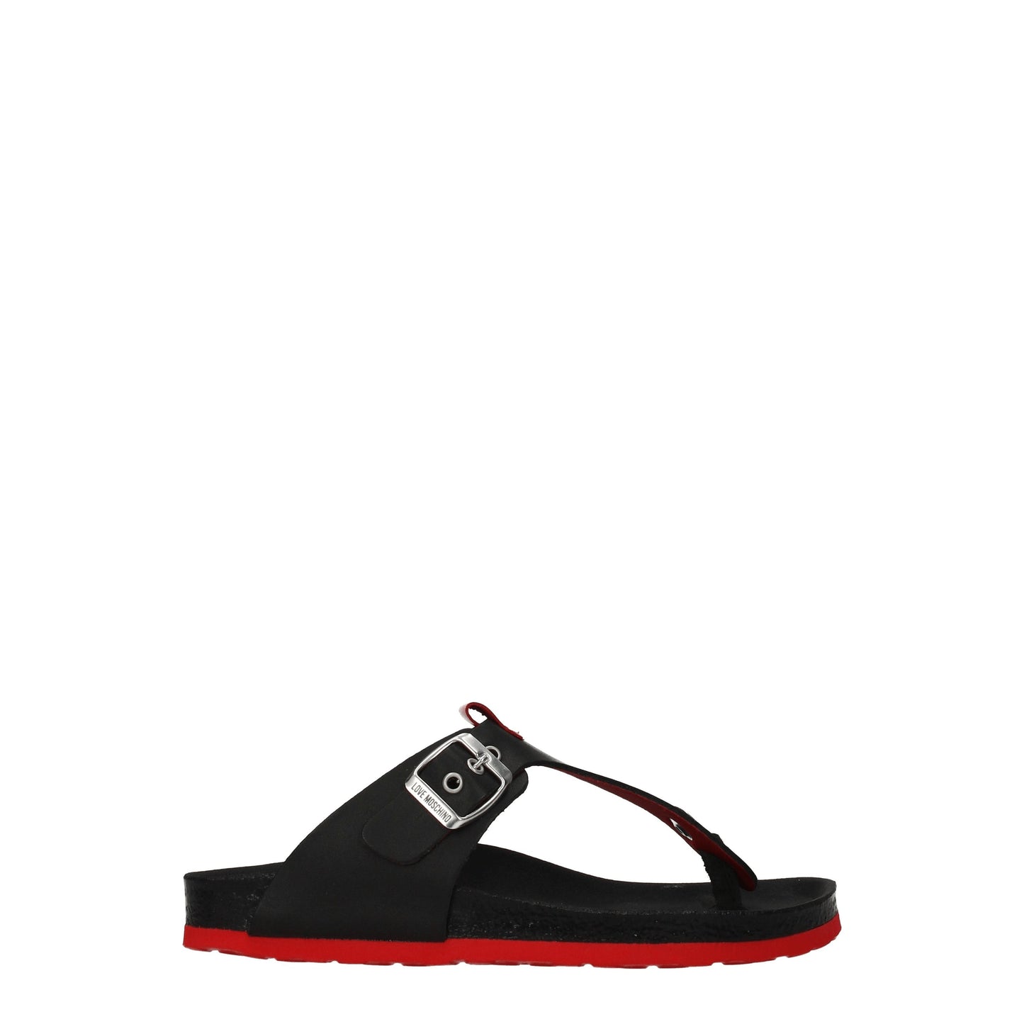 Love Moschino Women's Flip Flops in Leather Black