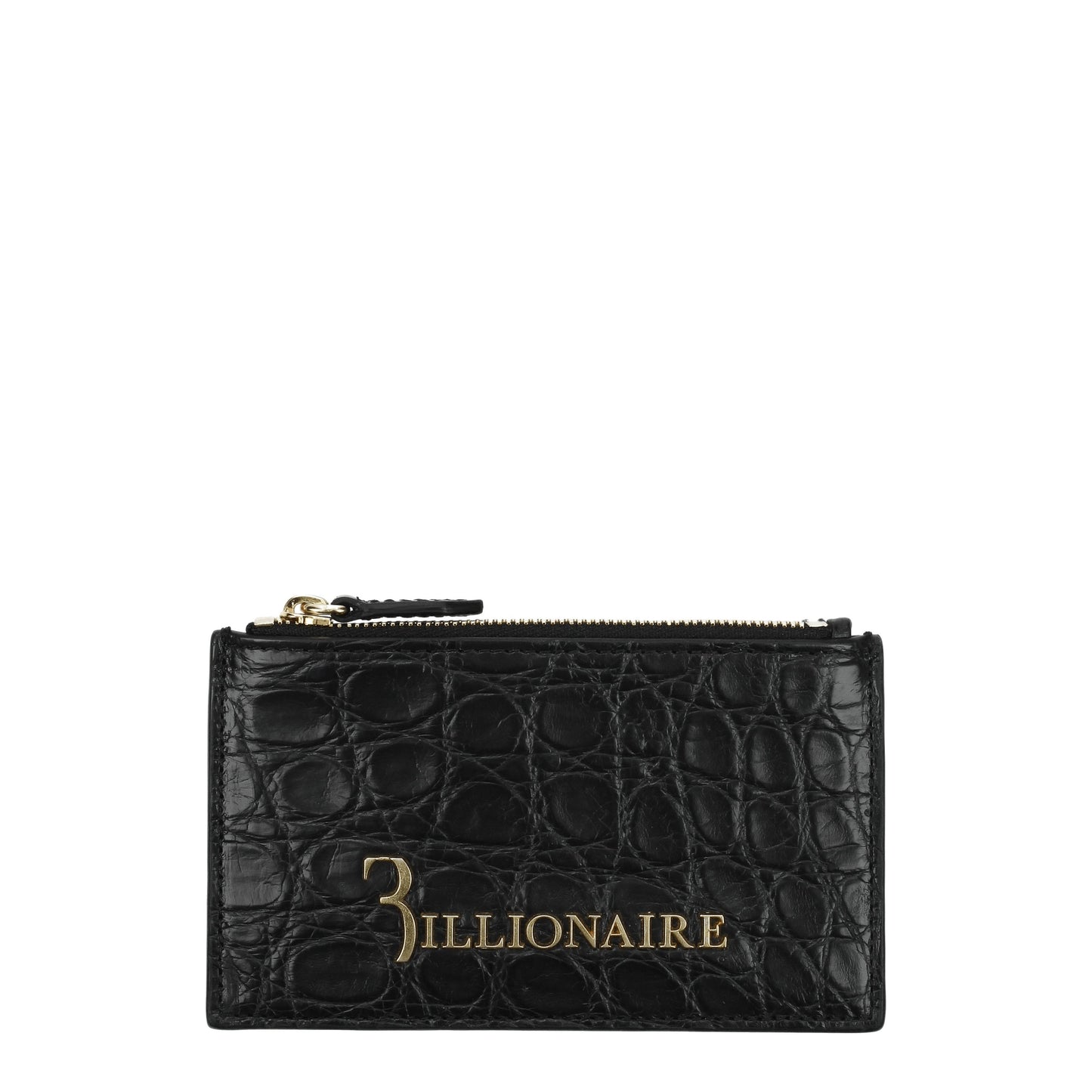 Billionaire Document Holders Men Caiman Crocodilus Black/Gold