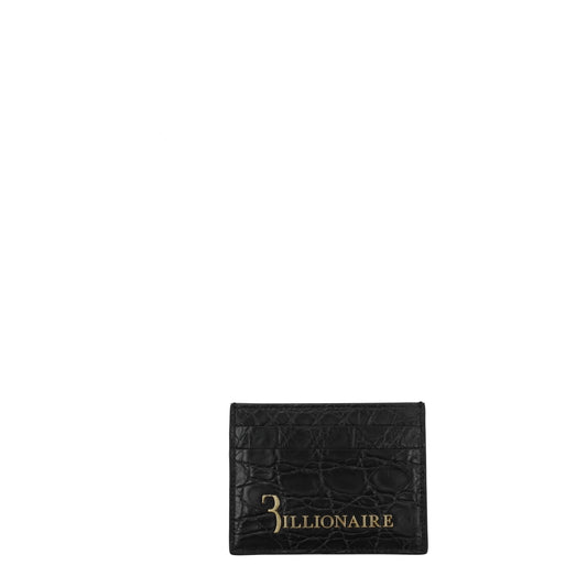 Billionaire Document Holders Men Caiman Crocodilus Black/Gold