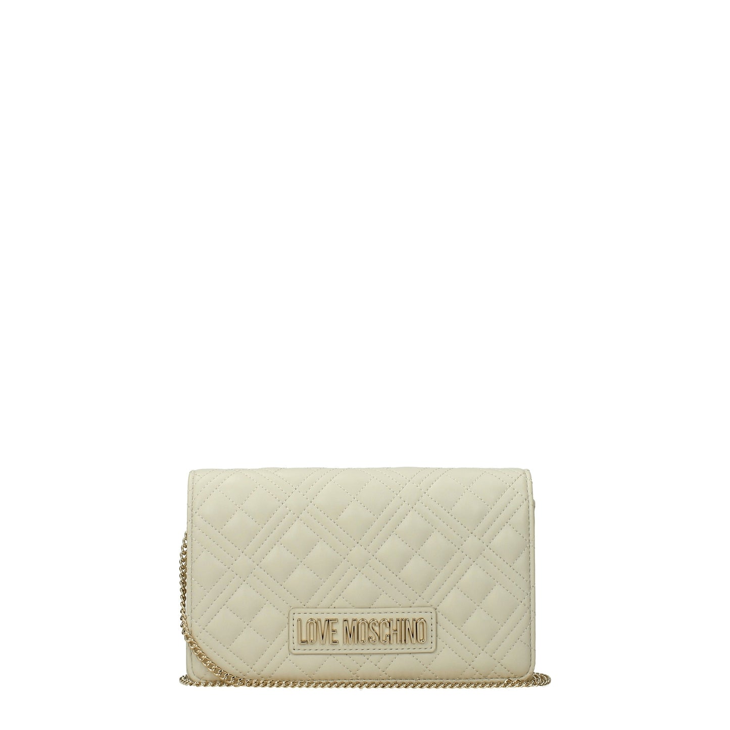 Love Moschino Clutches Women Polyurethane Beige/Ivory