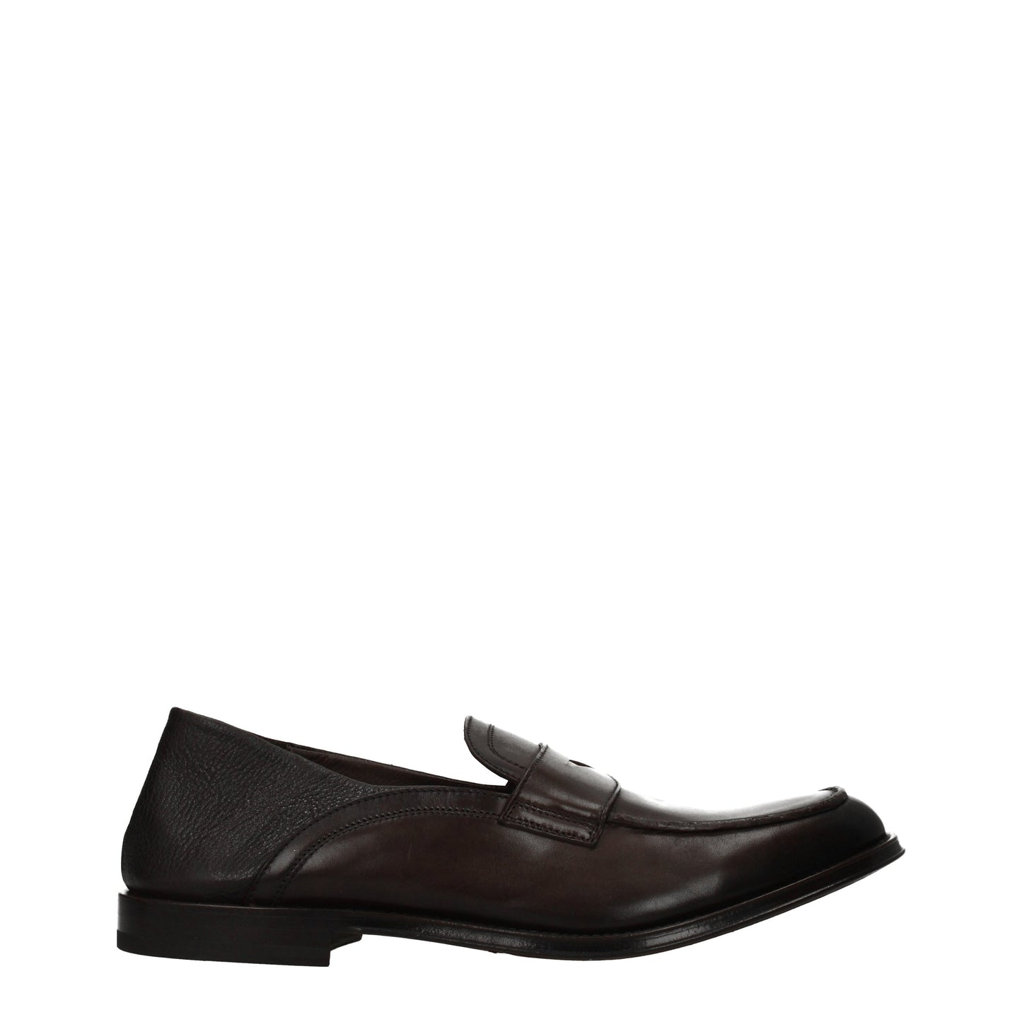 Officine Creative Men's Loafers in Leather Brown/Dark Brown