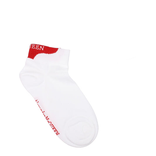 Alexander McQueen Socks Women Cotton White/Red