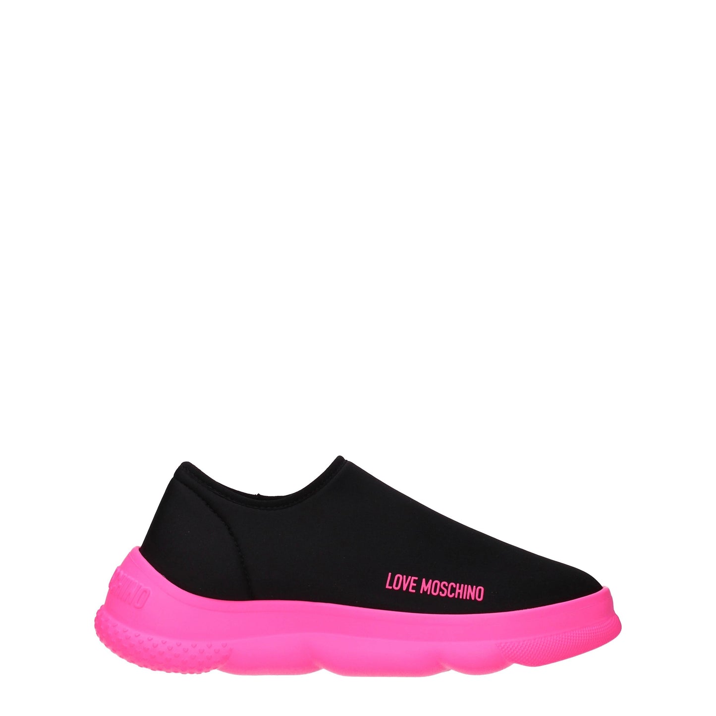 Love Moschino Women's Slip-ons in Fabric  Black/Fluo Pink