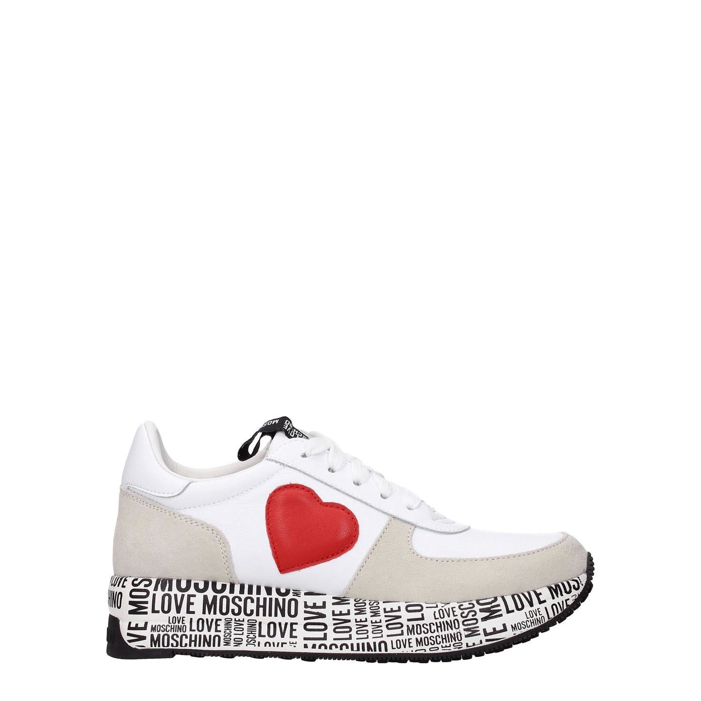 Love Moschino Women's Sneakers in Leather White/Red