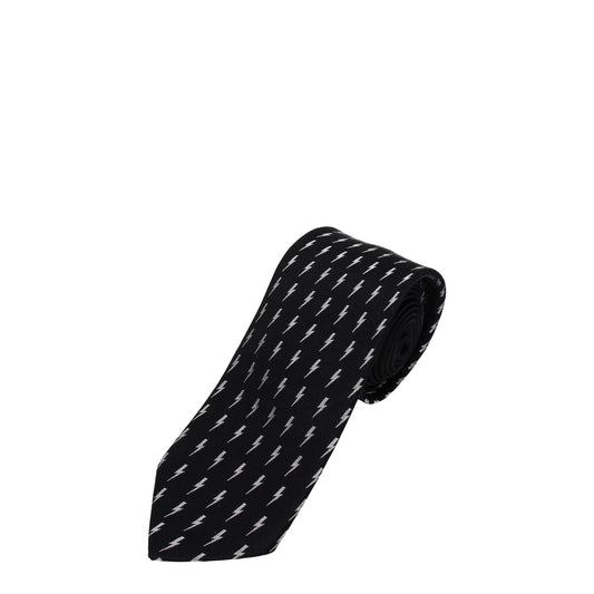 Neil Barrett Ties Men Silk Black