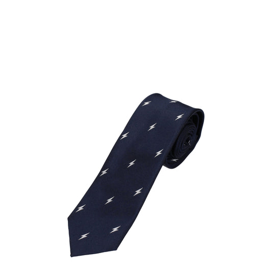 Neil Barrett Ties Men Silk Blue/Blue Navy