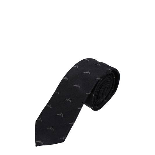 Neil Barrett Ties Men Silk Black