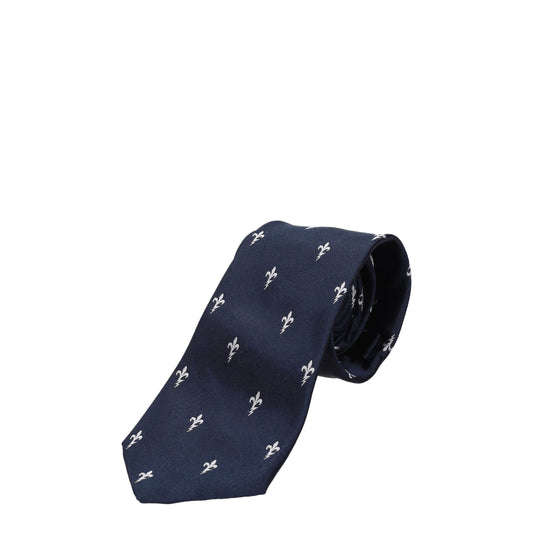 Neil Barrett Ties Men Silk Blue/Blue Navy