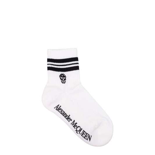 Alexander McQueen Socks Women Cotton White/Black