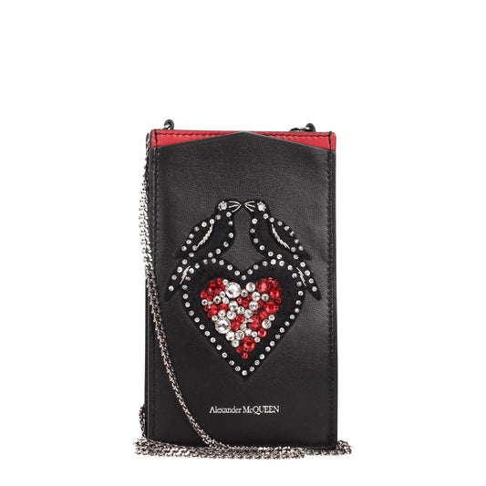 Alexander McQueen Smartphone holders Women Leather Black