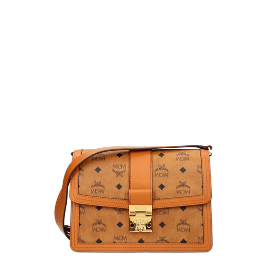 MCM Crossbody Bags Women Leather Brown/Cognac