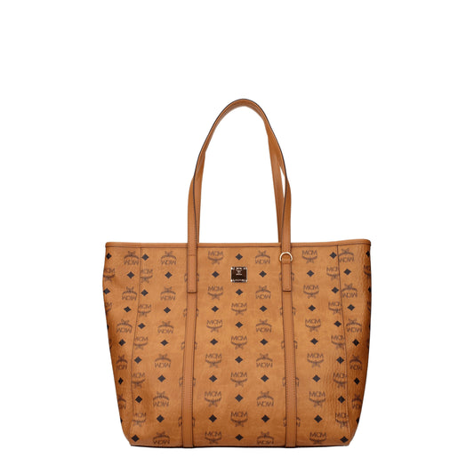 MCM Shoulder Bags Women Leather Brown/Cognac