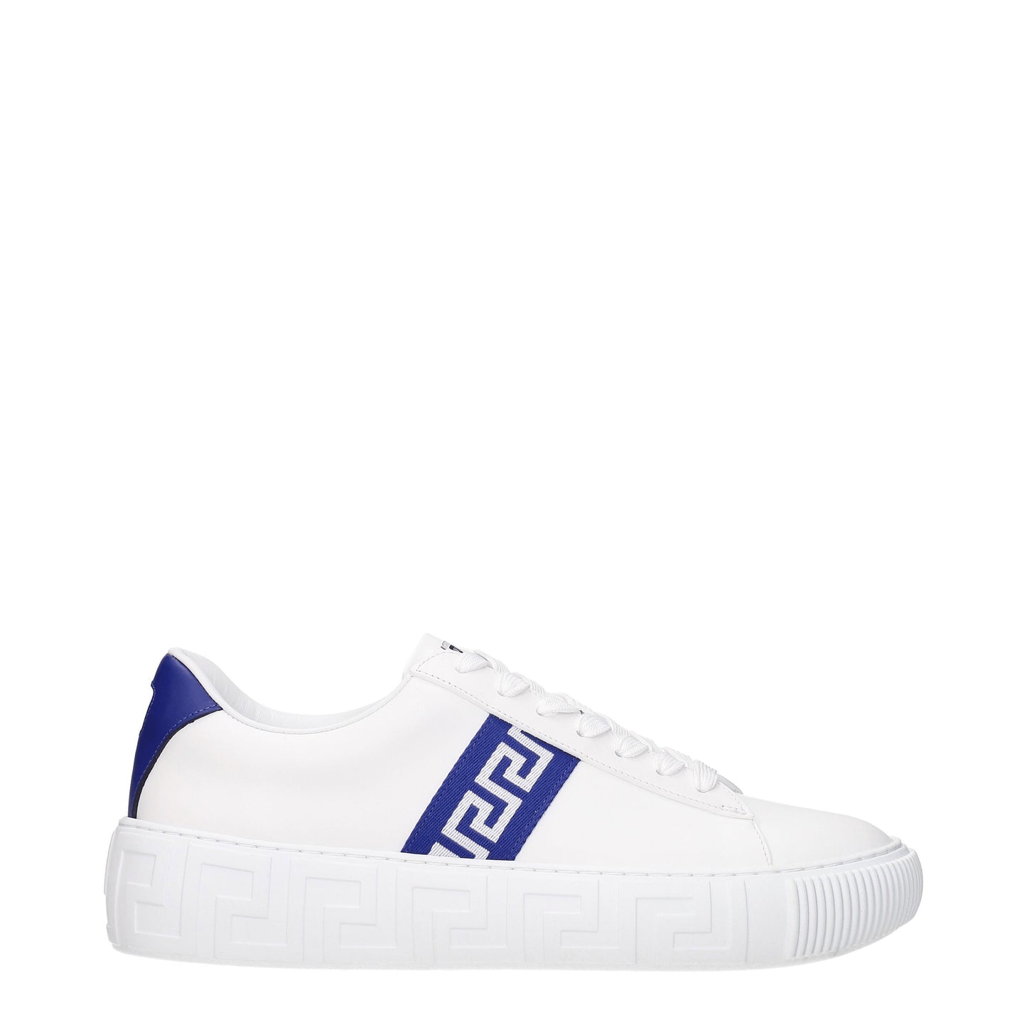 Versace Men's Sneakers in Leather White/Blue