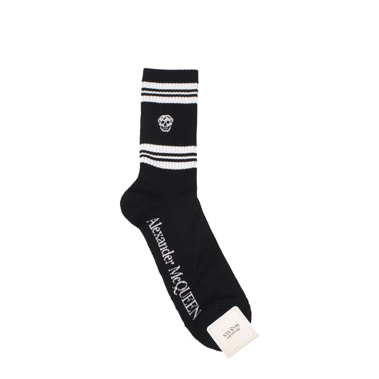 Alexander McQueen Socks Men Cotton Black/White