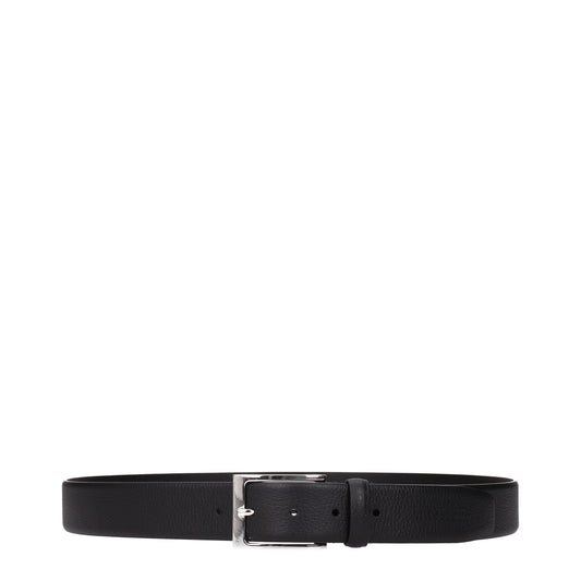 Testoni Belts Men Leather Black