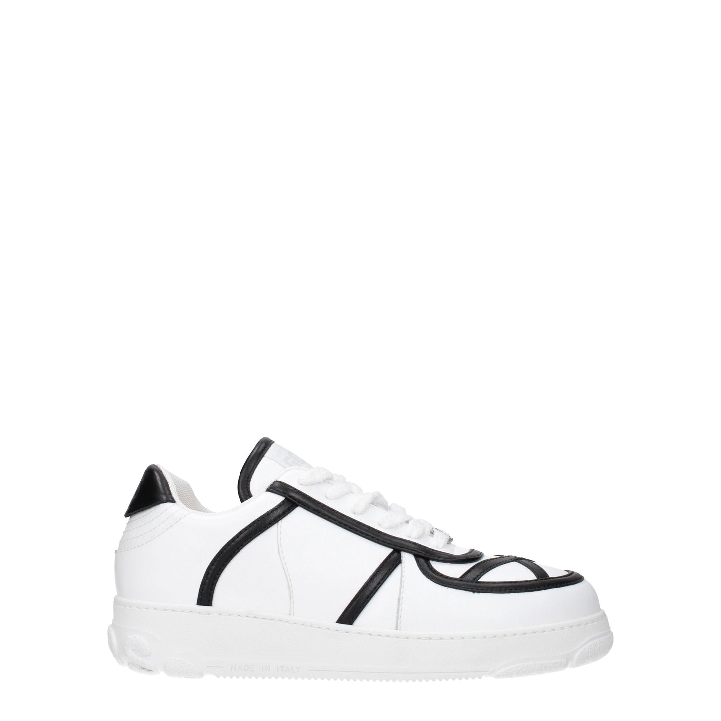 GCDS Men's Sneakers in Leather White/Black