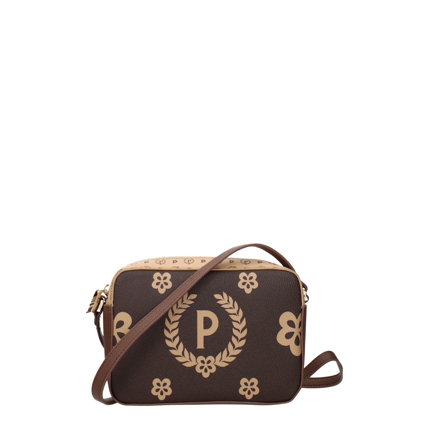 Pollini Crossbody Bags Women PVC Brown/Cream