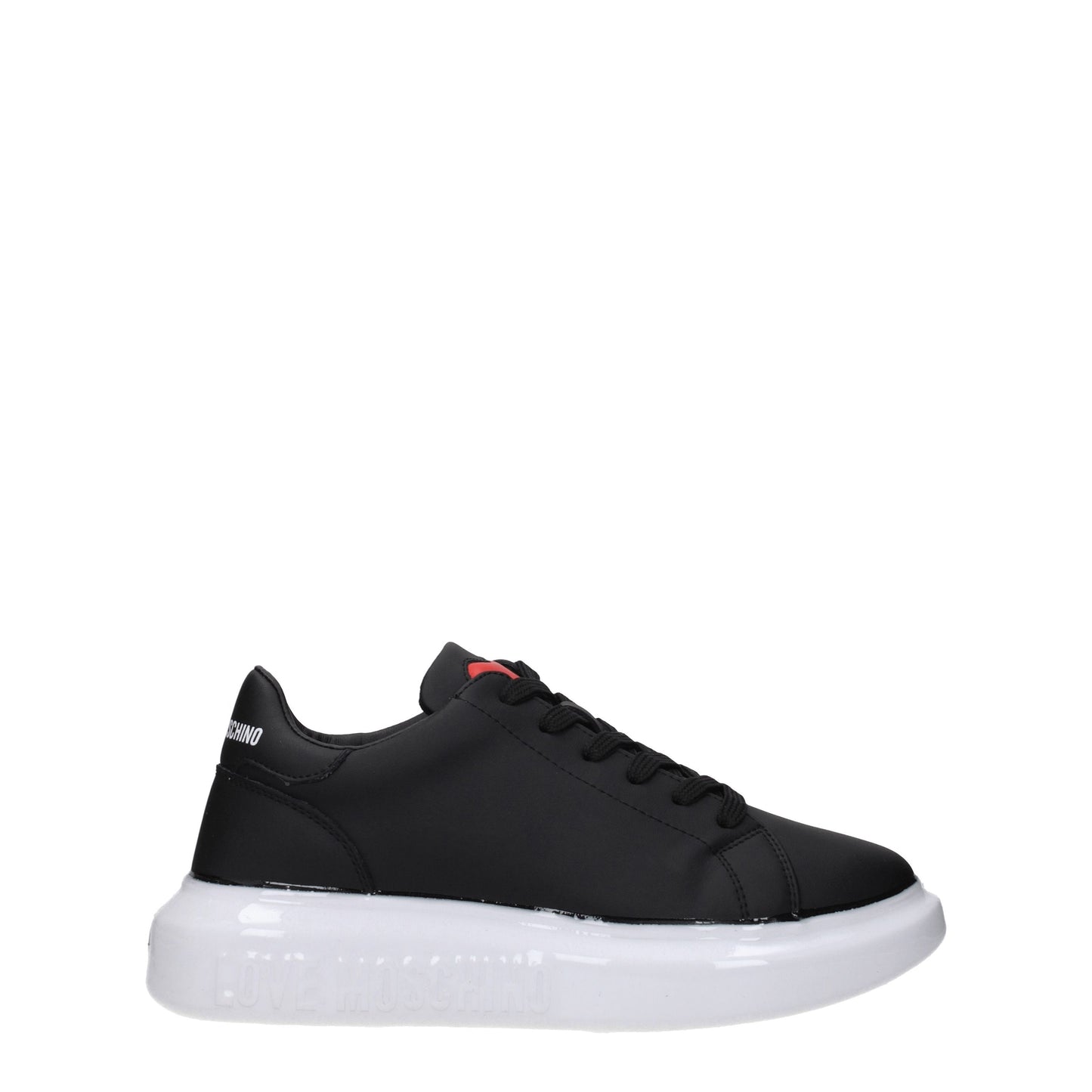 Love Moschino Women's Sneakers in Leather Black/Off White