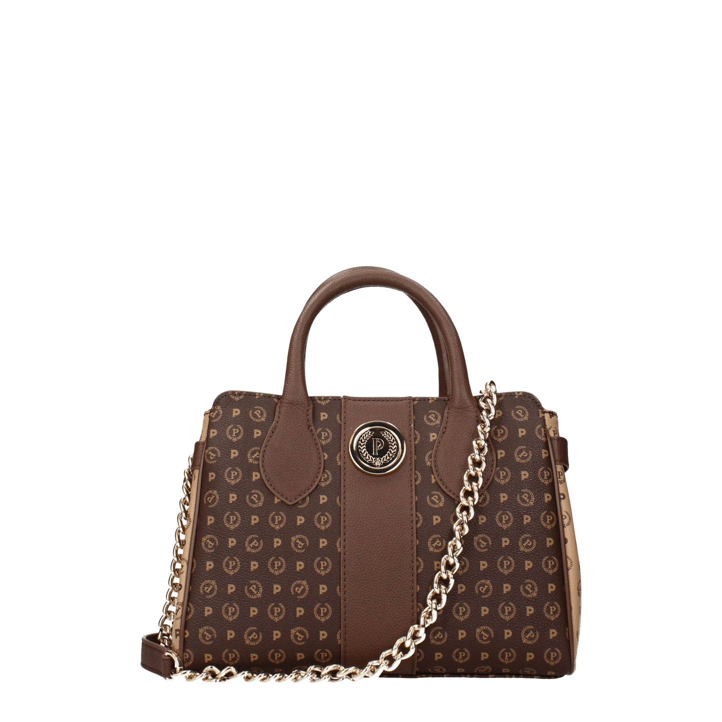 Pollini Handbags Women PVC Brown/Cream