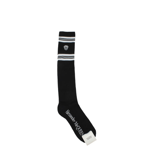 Alexander McQueen Socks Men Cotton Black/White