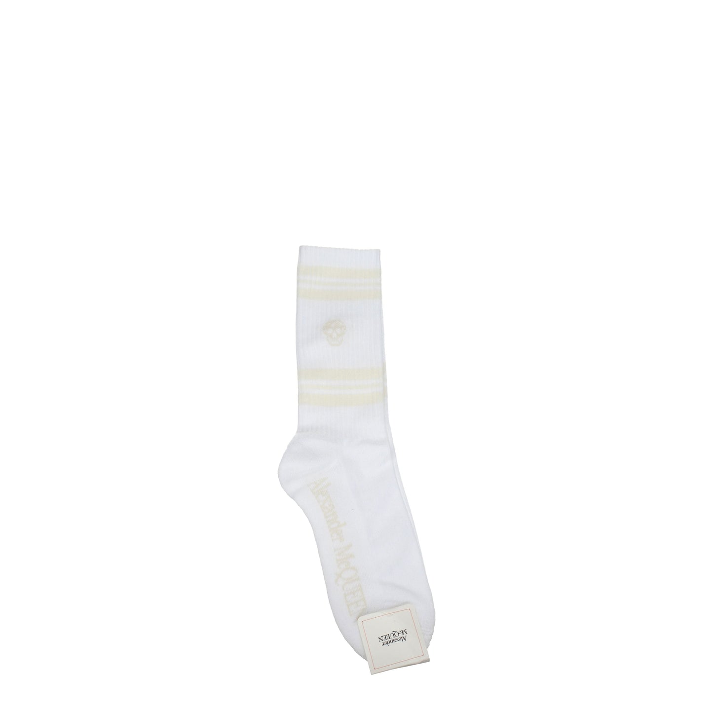 Alexander McQueen Socks Men Cotton White/Butter