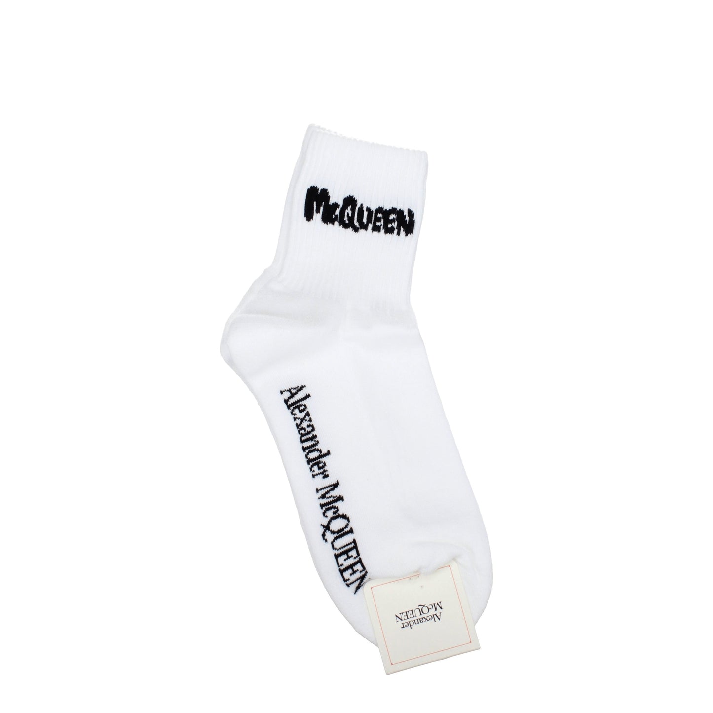 Alexander McQueen Socks Men Cotton White/Black