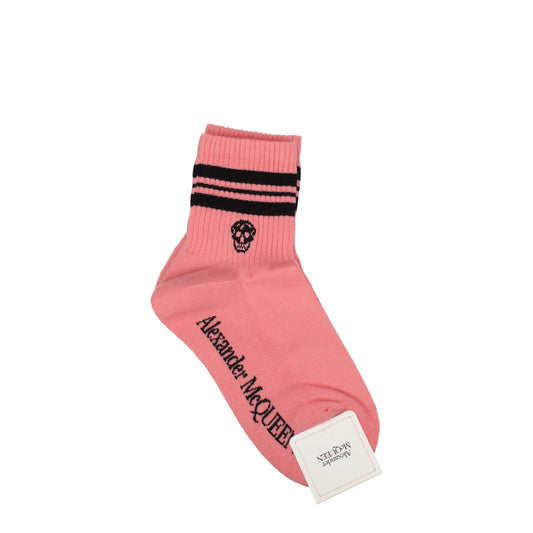 Alexander McQueen Socks Women Cotton Pink/Black