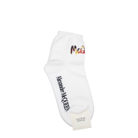 Alexander McQueen Socks Women Cotton White/Multicolor