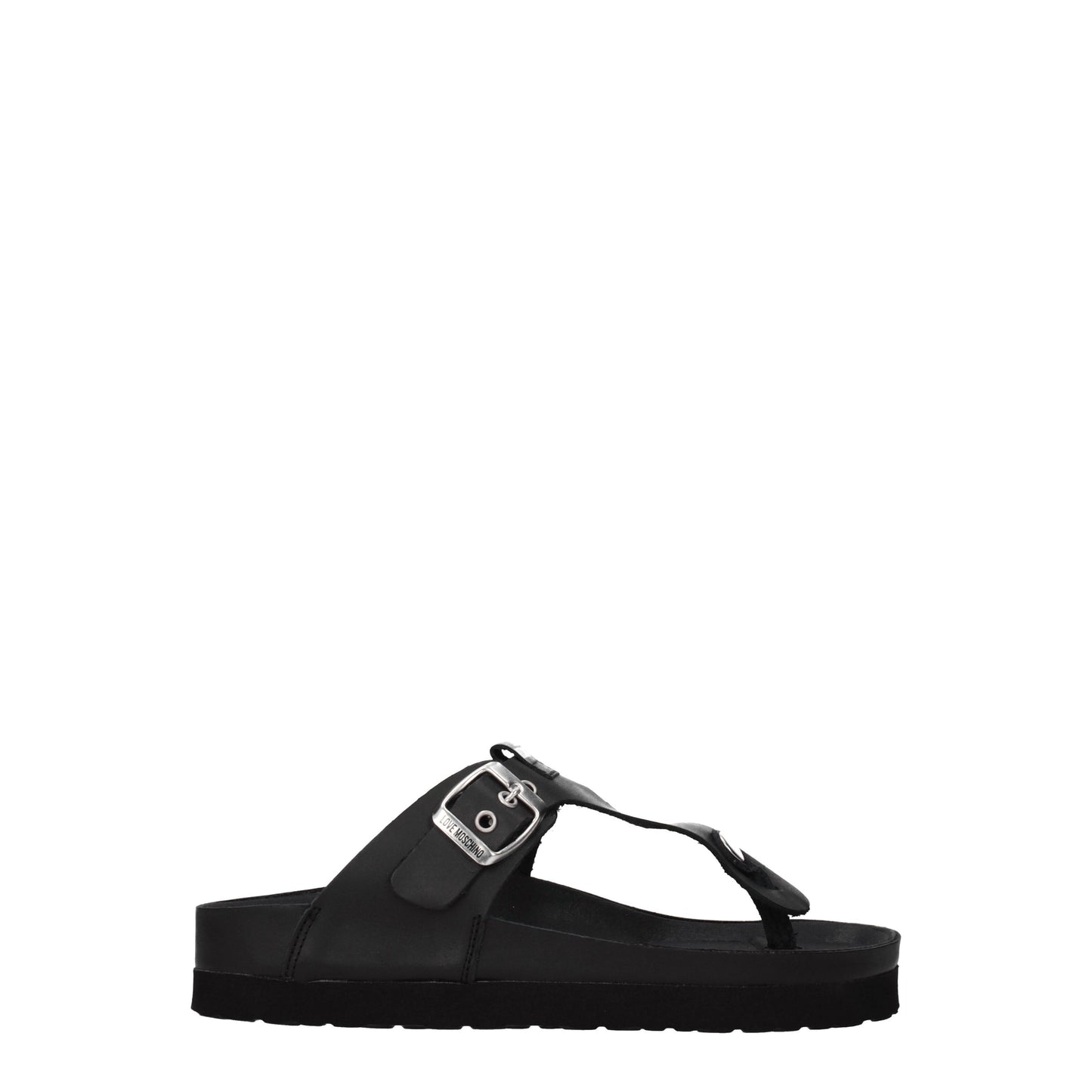 Love Moschino Women's Flip Flops in Leather Black