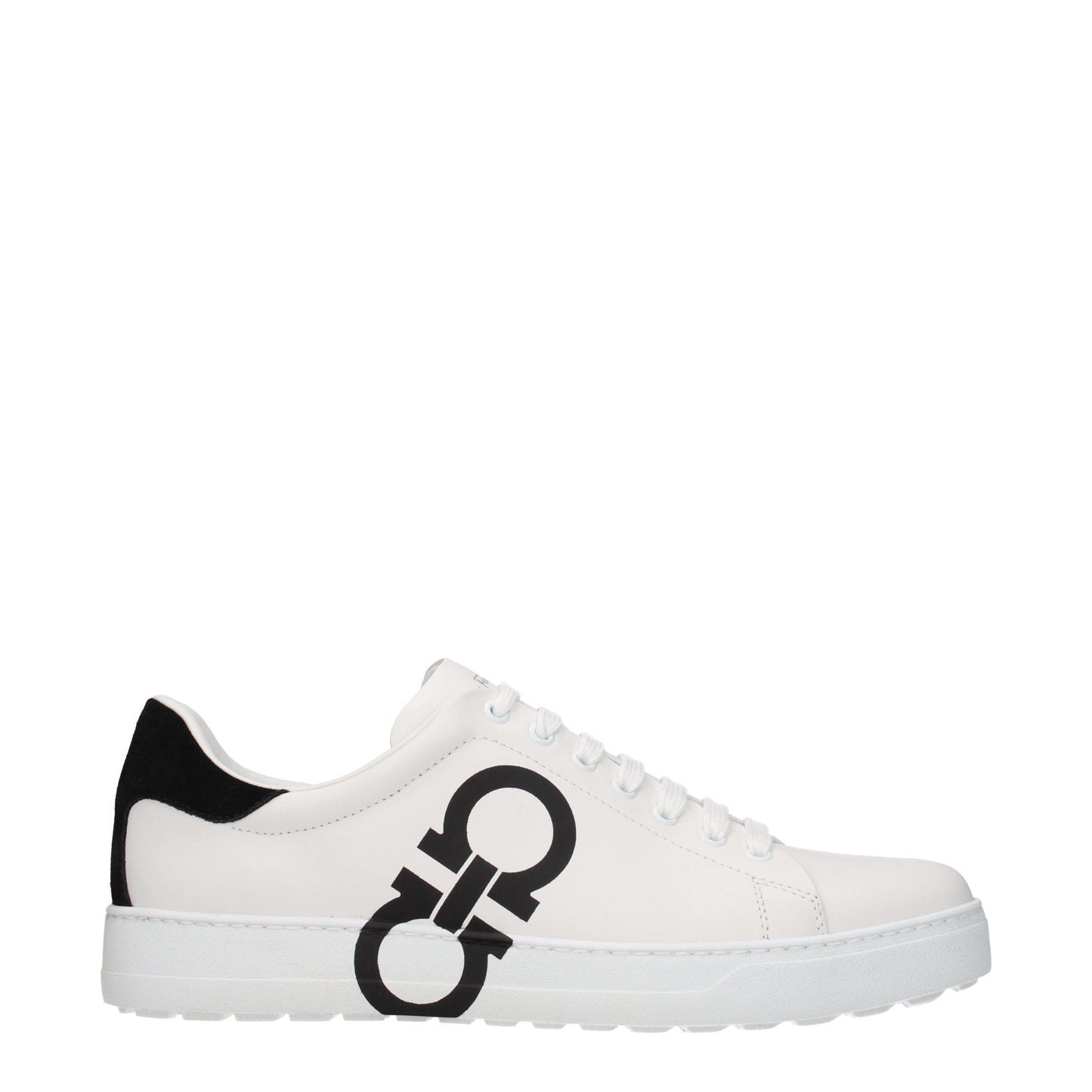 Salvatore Ferragamo Men's Sneakers in Leather White/Black