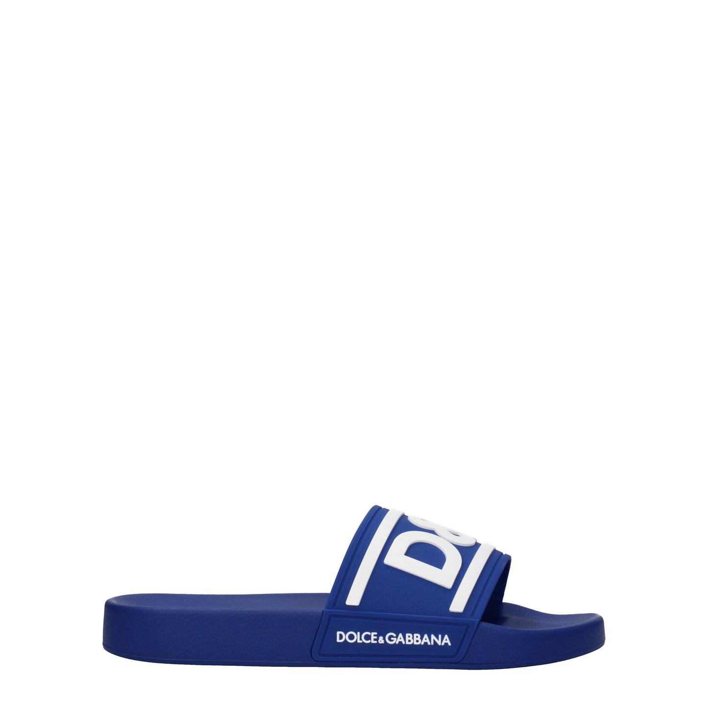 Dolce&Gabbana Sandals & Slippers Men Rubber Blue/White