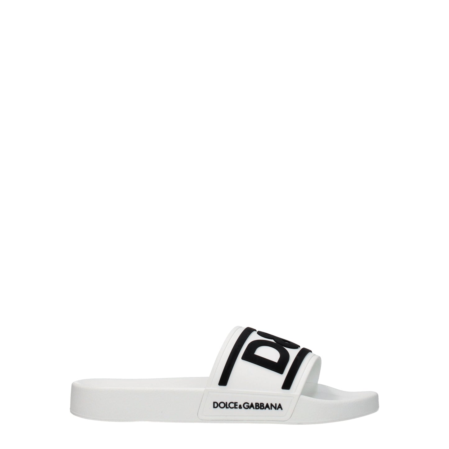 Dolce&Gabbana Sandals & Slippers Men Rubber White/Black