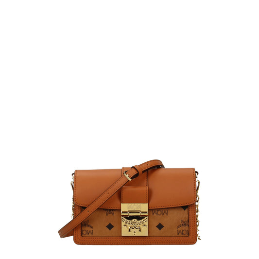 MCM Crossbody Bags Women Leather Brown/Cognac