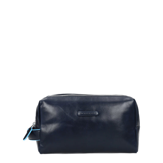 Piquadro Beauty Case Men Leather Blue/Midnight Blue